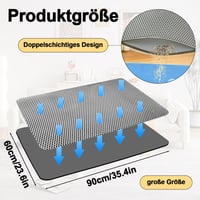 Mucek Macska Alom Alátét Szőnyeg 90x60 cm - Dupla Rétegű Vízálló Méhsejt Mintás Macskaalom Felfogó Szürke 2