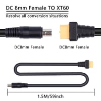 Bluetti XT60 - DC8020 Adapter Kábel Napelemes Állomáshoz, 1,5 méter 2