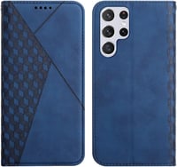 Samsung Galaxy S22 Ultra 5G rombuszmintás mágneses pénztárcás bőrtok 1