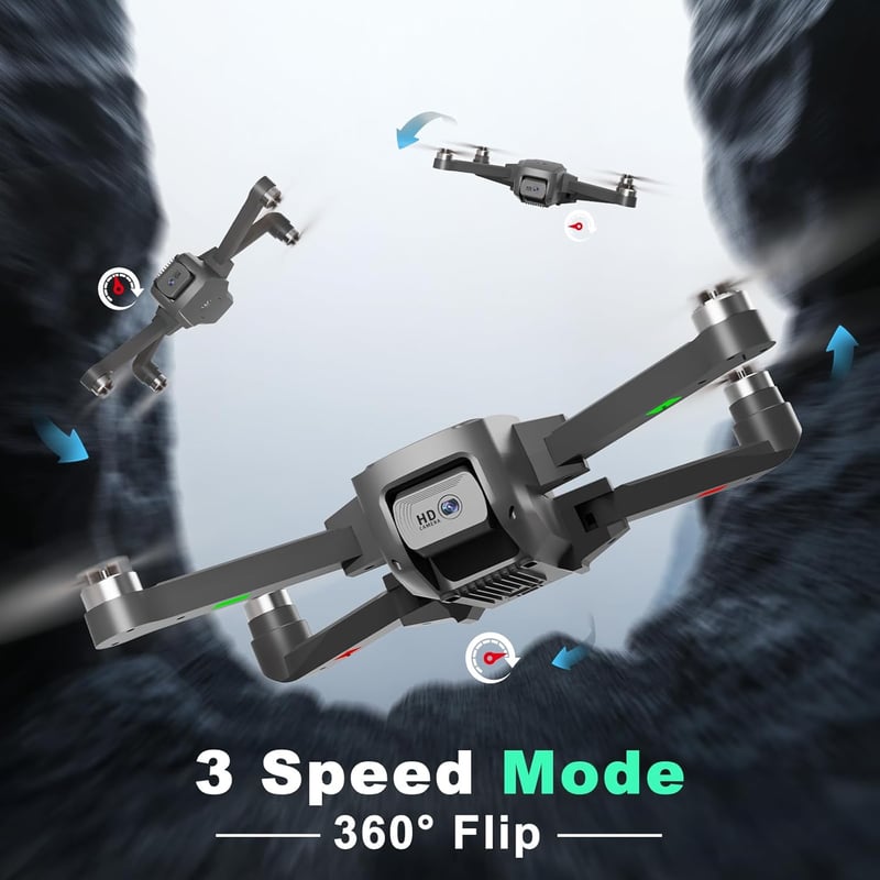 TTROARDS Összecsukható Drón 1080P HD Kamerával - Kefementes Motor, 40 KM/H Sebesség, FPV Élő Közvetítés, Gesztus Vezérlés, Kezdőknek és Hala