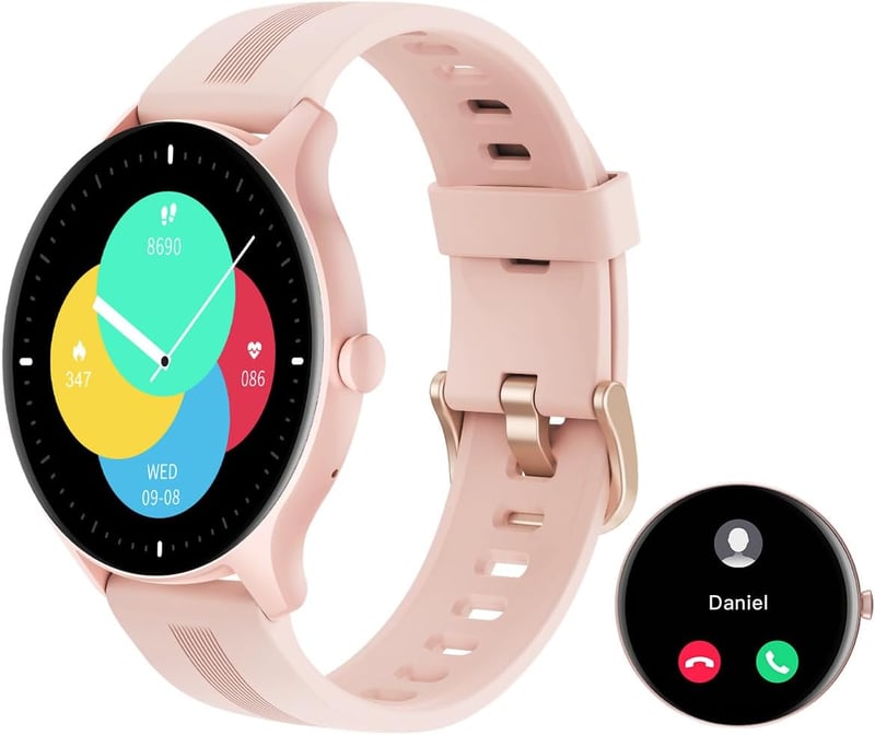 HUAKUA Okosóra Telefonálási Funkcióval, Bluetooth Hívás, SpO2 Mérés, Pulzusmérő