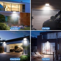 Peasur 348 LED-es Napelemes Kültéri Lámpa Mozgásérzékelővel - IP65 Vízálló, 3 Üzemmód, 5m Kábel, Hideg Fehér Fény, Falra Szerelhető 8