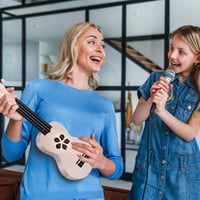 Gyerekeknek való 21 hüvelykes DIY ukulele készlet, 4 húros, természetes fából 3