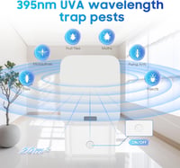 Tiptop Home Elektromos Rovarcsapda - 2 db UV Fénycsapda Ragadós Lappal, Szúnyog, Muslica és Molyirtó, Szagtalan, Beltéri Használatra, Fehér 3