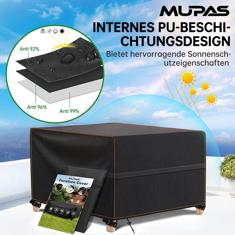 MUPAS 420D Oxford vízálló kerti bútor takaró 300x250x100cm tárolózsákkal