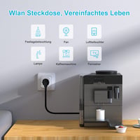 EIGHTREE WiFi Okos Konnektor Fogyasztásméréssel - 16A Távirányítható Okosotthon Aljzat, Alexa, Google Home és SmartThings Kompatibilis 2