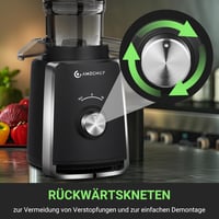 AMZCHEF Slow Juicer 103 mm Széles Adagolónyílással - 250W Hideg Préselésű Gyümölcs és Zöldség Facsaró 2 Szabadalmazott Szűrővel, Csendes Mot 7