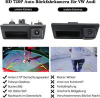 Audi, VW, Skoda HD 720P tolatókamera kofferraumgriff-nyitóval 2