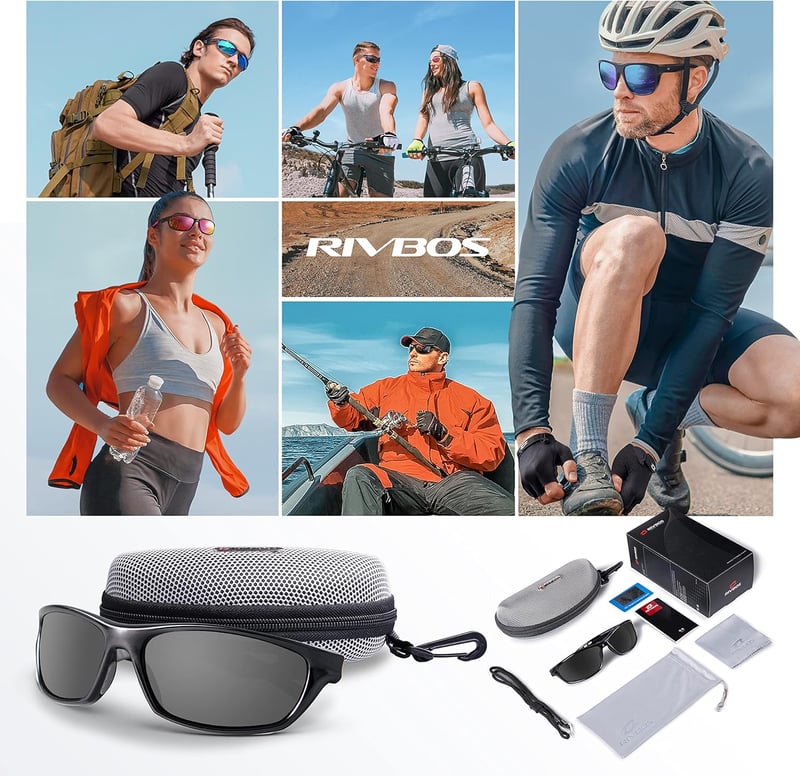 RIVBOS polarizált UV400 sport napszemüveg kerékpározáshoz, futáshoz - unisex
