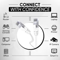 Mr. Tronic 15m-es Cat7 Ethernet kábel, lapos, réz, RJ45, 10 Gbps, fehér 4