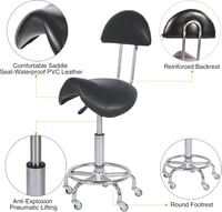 REDCAMP Ergonomikus Nyeregszék Görgőkkel és Háttámlával - 360° Forgatható, Állítható Magasságú Irodai Szék, 180 kg Teherbírás, Csendes Kerek 6