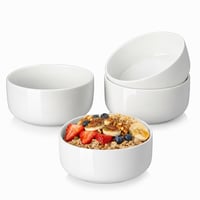 MALACASA Luna porculanski set zdjelica za žitarice 4 kom, 640 ml, set bijelih keramičkih zdjelica za juhu, salatu, desert i doručak 1