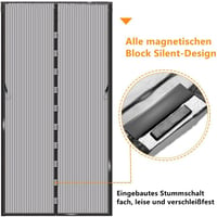 Norhogo Mágneses Szúnyogháló Erkélyajtóra - Fúrás Nélkül Felszerelhető Rovarháló Fekete 90x200 cm - Teraszajtóra, Pincebejáratra 3