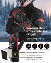 ISSYZONE Vízálló Téli Motoros Kesztyű, Érintőképernyős, Teljes Ujjas, CE Tanúsított 4