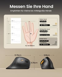 ProtoArc EM11 NL Ergonomikus Függőleges Egér - Mini Vezeték Nélküli Újratölthető 3 Eszközös Csatlakozással Számítógéphez, iPadhez, Machez

A - black 8