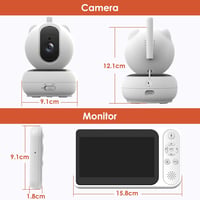 VIZOLINK 5"-os HD Bébiőr Kamerával, Éjjellátó, Távirányítható, 300m Hatótáv, 32GB TF Kártya 9