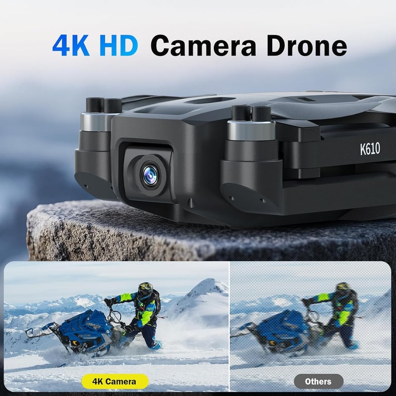 karuisrc K610 GPS Drón 4K UHD Kamerával - 249g Alatti Összecsukható Quadcopter, 20 Perc Repülési Idő, Követés Funkcióval, Kezdőknek, SD Kárt