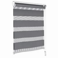 Rulou Dublu VOUNOT Fără Găurire, 55x150 cm, Gri, Umbrire de Zi și de Noapte, pentru Fereastră și Ușă, Semitransparent și Opac, 1 buc. 1