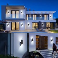 KUKAK LED Kültéri-Beltéri Fali Lámpa 10W IP65 Vízálló 6000K Hideg Fehér Alumínium Modern Fel-Le Világító Dekoratív Lámpatest Kertbe, Erkélyr 2