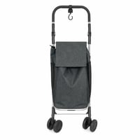 Cărucior de cumpărături Jata HCAR2502 utilizat, cu geantă termoizolantă de 10 litri, pliabil, cadru din aluminiu, 2 roți, rotație la 360 de grade, cu frână, gri 1