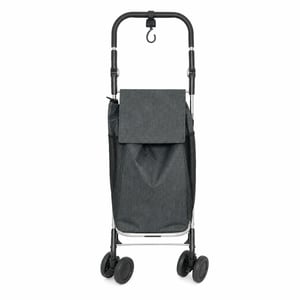 Cărucior de cumpărături Jata HCAR2502 utilizat, cu geantă termoizolantă de 10 litri, pliabil, cadru din aluminiu, 2 roți, rotație la 360 de grade, cu frână, gri