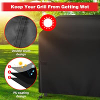SPGOOD Grillhuzat 120x66x120 cm - Vízálló 420D Oxford Anyagú BBQ Védőtakaró Gázgrillhez, Időjárásálló, Szakadásmentes, Állítható Tépőzárral  4
