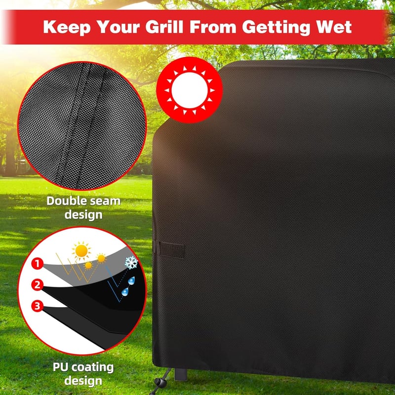 SPGOOD Grillhuzat 120x66x120 cm - Vízálló 420D Oxford Anyagú BBQ Védőtakaró Gázgrillhez, Időjárásálló, Szakadásmentes, Állítható Tépőzárral 