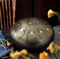 Amkoskr 30 cm-es C-dúr Acélnyelv Dob 13 Hangú Kávébarna HandPan Ütőkkel és Táskával 6