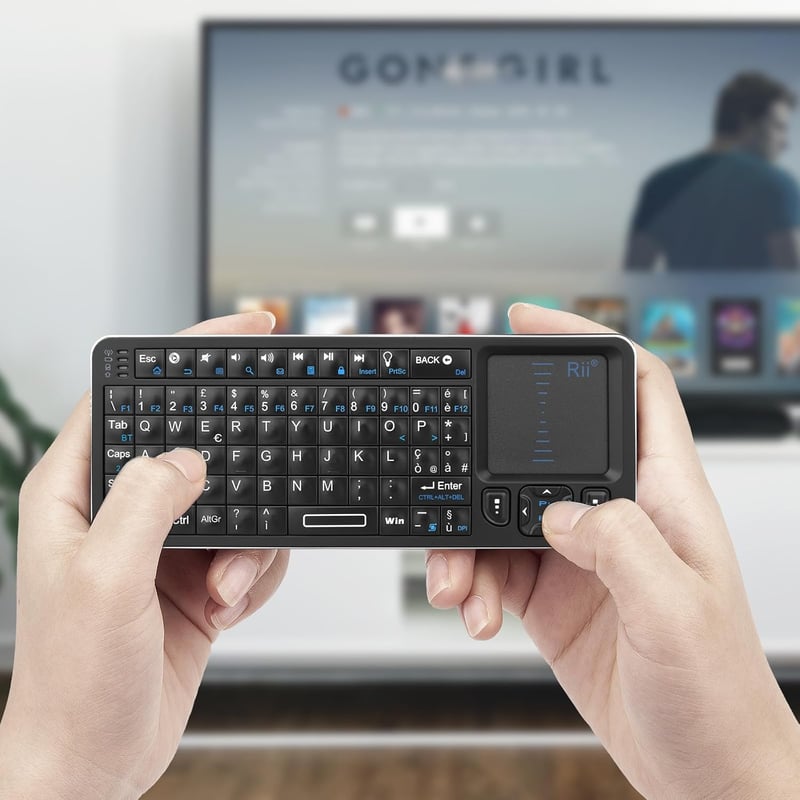 Rii Mini i6 Vezeték Nélküli Billentyűzet Touchpaddal - Bluetooth, IR, USB - Smart TV, TV Box, Tablet, Okostelefon, PC, Konzol Kompatibilis