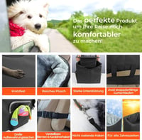 Babenest Autós Kutyaülés - Stabil, Biztonsági Öves Kisállat Utazóágy, Mosható, Nagy Kapacitású Kutyakosár Első és Hátsó Ülésre, Fekete, L méret 2