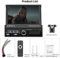 Hikity 7"-os motoros kijelzős 1DIN autórádió, Bluetooth, tolatókamera, Android/iOS tükrözés 7