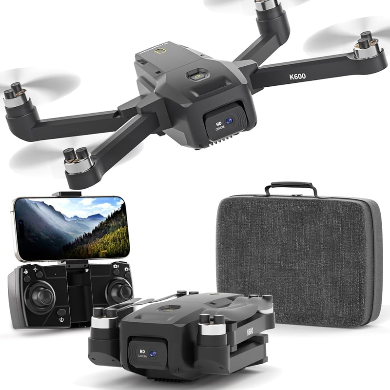 Karuisrc K600 Összecsukható Drón 1080P Kamerával, 90° Motorosan Állítható Kamera, Automatikus Lebegés, Egyérintéses Fel/Leszállás, Kezdőknek