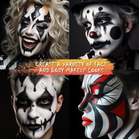 Sunshine smile 140g Arcfesték Készlet - Fekete, Fehér, Piros Színekben - Farsangi, Halloween Smink Gyerekeknek és Felnőtteknek - Színpadi Ar 7