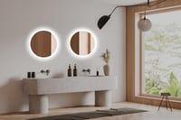 Home Glow Venti 50 cm Kerek Fürdőszobai LED Tükör Érintőkapcsolóval, Természetes Fehér Világítással, Üveg Kivitel 4