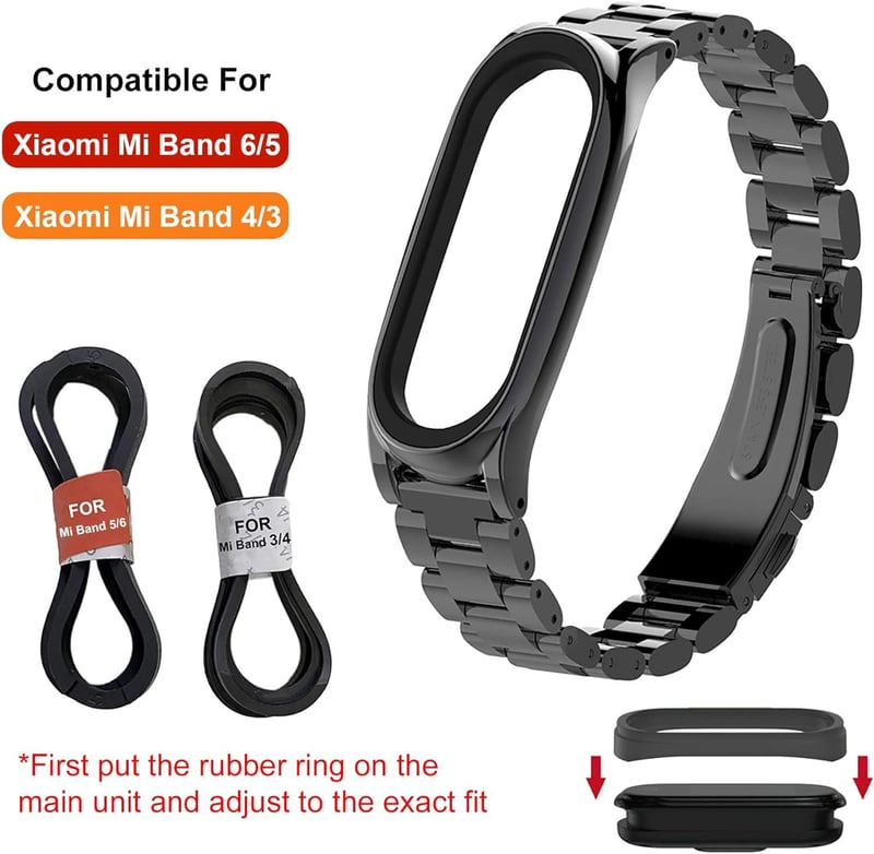 Xiaomi Mi Band 5 Állítható Rozsdamentes Acél Pótszíj