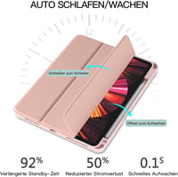 Vobafe iPad Pro 11" Védőtok 2018-2022 Modellekhez - TPU Rugalmas Hátlap, Ceruza Tartóval, Automatikus Alvás/Ébresztés Funkcióval - Rózsaaran 5