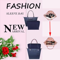 Longchamp táska rendező - Sötétszürke filc, sok zsebes, közepes méret 5