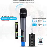 Bietrun UHF vezeték nélküli mikrofon Bluetooth-szal, hangeffektekkel, karaokéhoz és partikhoz 5