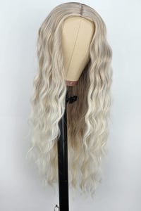 L'Oréal Hosszú Göndör Szőke Ombre Paróka Nőknek - Természetes Hatású Cosplay Farsangi Kellék 3