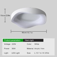 meibeileil Minimál LED Mennyezeti Lámpa 40cm - Négyzet Alakú Dimmelhető Üveg Lámpatest 36W 1600lm 3500K Meleg Fény Nappaliba, Hálóba, Konyhá 2