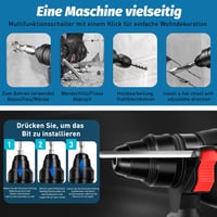 kswiown Akkumulátoros Fúrókalapács Makita 18V Akkumulátorral Kompatibilis - 3,1 Joule, 1150W, 3 Funkciós, Rezgéscsillapítós, LED Világítással 8