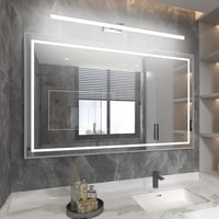 Klighten LED Tükör Világítás 32W 1820LM 6000K Hideg Fehér - 120cm Ezüst Fürdőszobai Fali Lámpa IP44 Vízálló 180° Forgatható Tükörlámpa 5