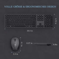 Seenda ultravékony vezeték nélküli billentyűzet és egér szett, német QWERTZ, Space Gray 5