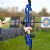 DD&Qarchery Visszahajló Íj Szett Kezdőknek és Felnőtteknek 30-40lb Jobbkezes Vadászíj Alumínium Markolattal és 12db Nyílvesszővel Kék 3