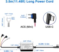 Dashcam kábelkészlet parkoló módhoz - Range Tour USB-C hardwire kit 12V-24V 3