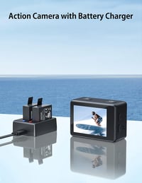 Surfola 4K 60FPS Akciókamera, 40M Vízálló, WiFi, EIS Stabilizátor, 170° Széles Látószög, Dupla Kijelző, Vezeték Nélküli Mikrofonnal, 2 Akkum 4
