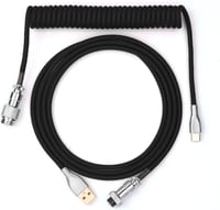 EPOMAKER 1,8m-es Spirál USB-C Gamer Billentyűzet Kábel, Leválasztható Csatlakozóval, Fekete 1