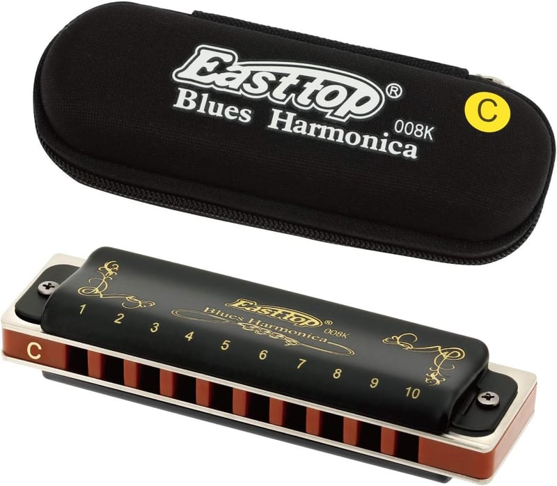 East Top C-hangolású blues szájharmonika 10 lyukkal, profiknak és kezdőknek
