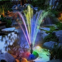 SZMP Kerti Tó Szökőkút 6W LED Világítással - 4 Állítható Vízsugár, 10m Kábel, Úszó Szivattyú Halastóhoz, Medencéhez, Vízjátékhoz 1