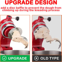 KitchenAid dagasztókar - rozsdamentes acél spirál tartozék 4.5/5QT robotgéphez, mosogatógépben mosható 2